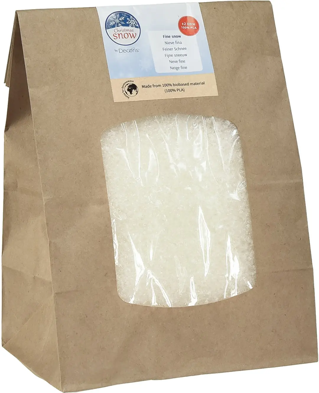Decoratieve sneeuwwitte maïs 100% biobased materiaal 40g