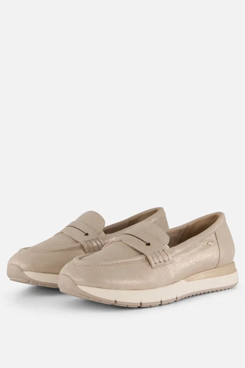 Tamaris Comfort Instappers beige Leer