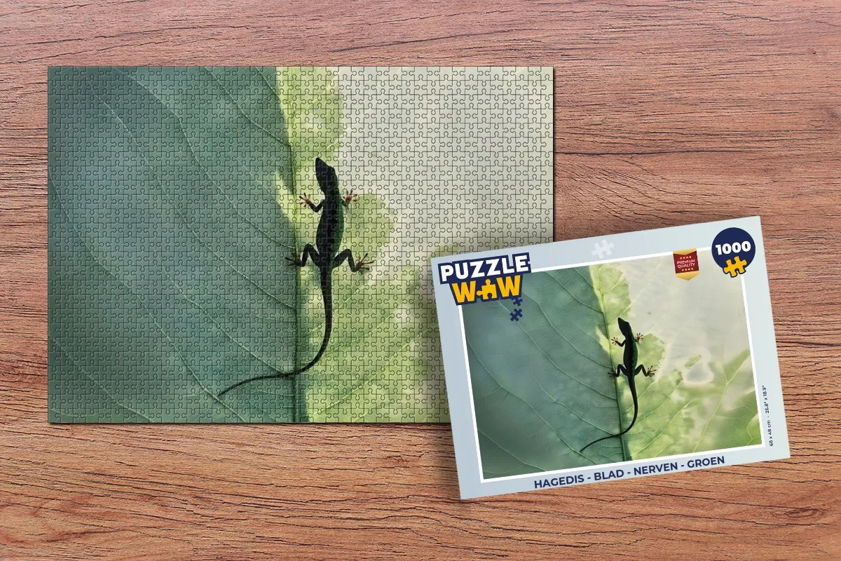 PuzzleWow Legpuzzel Hagedis - Blad 1000 Stuks - Groen
