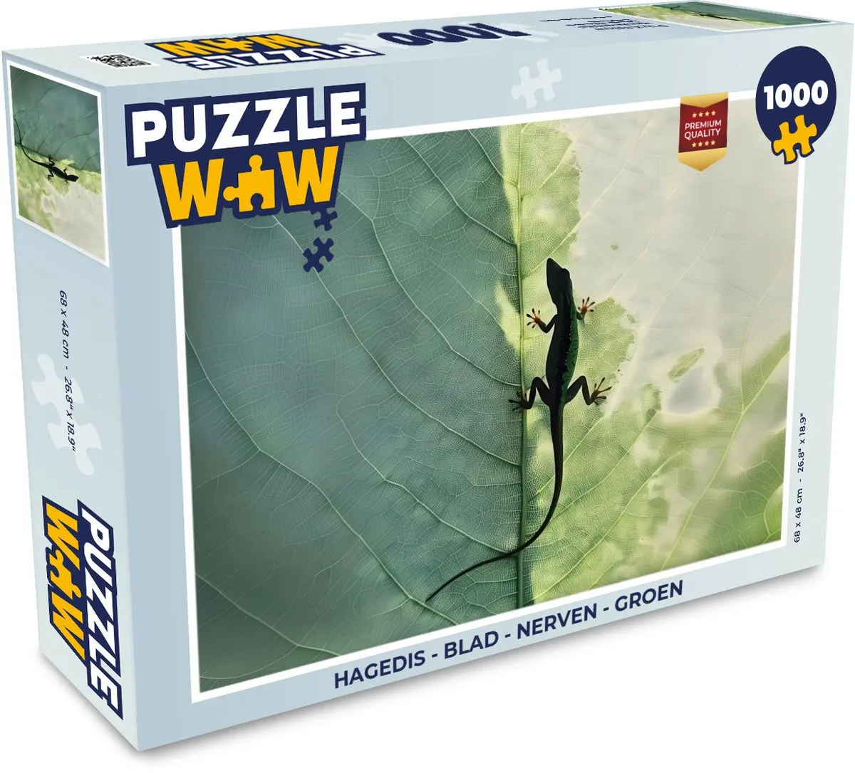 PuzzleWow Legpuzzel Hagedis - Blad 1000 Stuks - Groen
