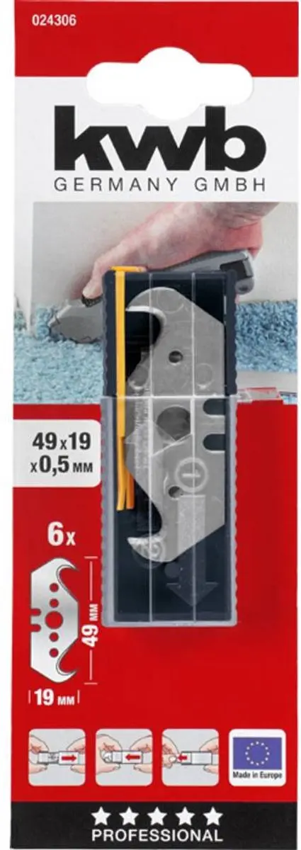 KWB 024306 Reserve Trapeziumhaakklingen 6 Stuks - afbeelding 3 van 6