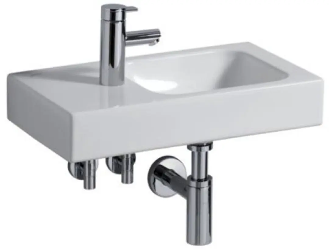 Geberit Icon Spoelbak 53cm - Links - 1 Kraangat - Wit - afbeelding 3 van 6