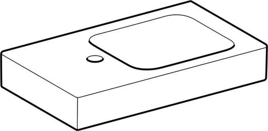 Geberit Icon Spoelbak 53cm - Links - 1 Kraangat - Wit - afbeelding 6 van 6