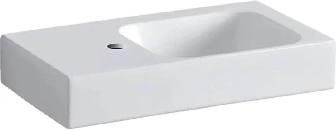 Geberit Icon Spoelbak 53cm - Links - 1 Kraangat - Wit - afbeelding 2 van 6