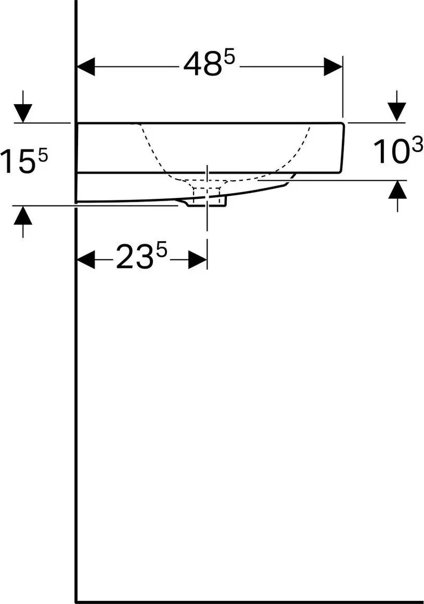 Geberit iCon Wastafel 60x49cm Wit - afbeelding 6 van 6