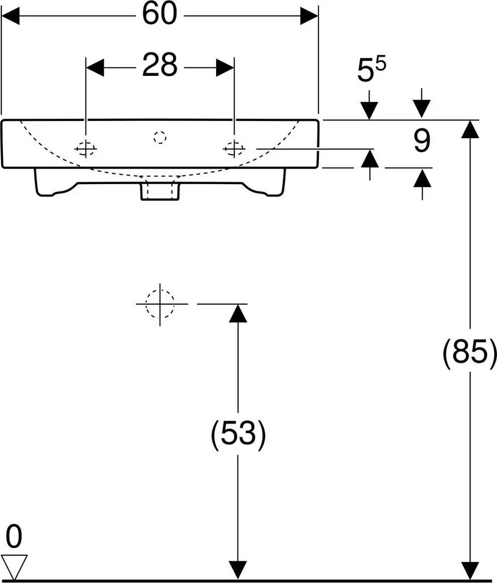 Geberit iCon Wastafel 60x49cm Wit - afbeelding 5 van 6