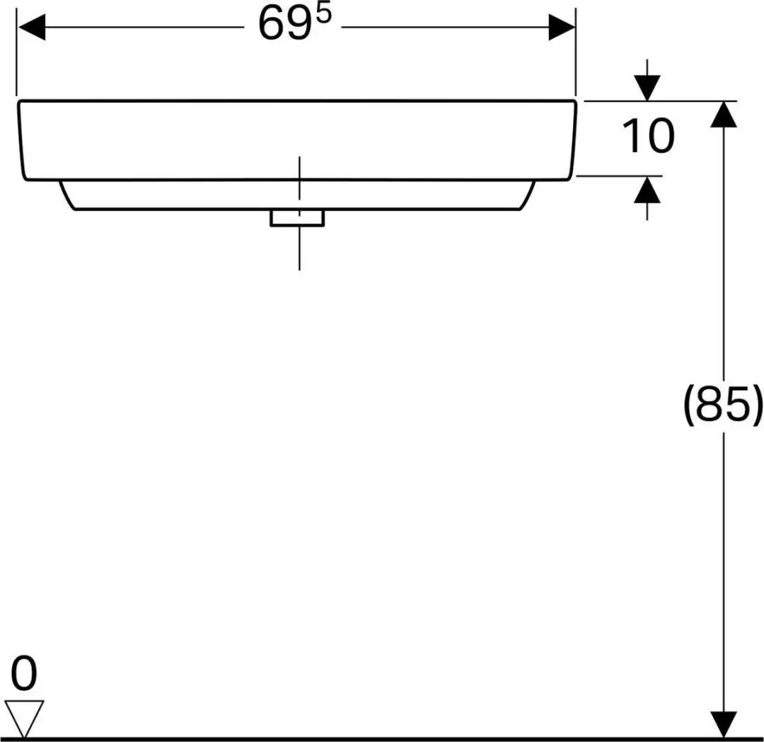 Geberit Renova Compact Hoekwastafel 50cm - Wit - afbeelding 5 van 6