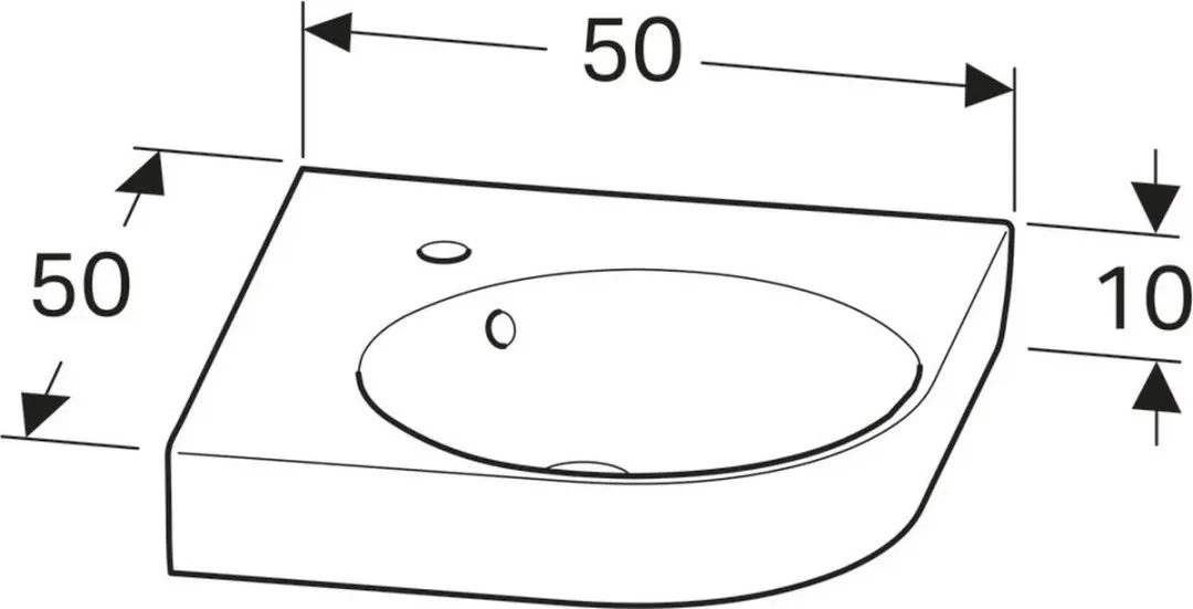 Geberit Renova Compact Hoekwastafel 50cm - Wit - afbeelding 3 van 6
