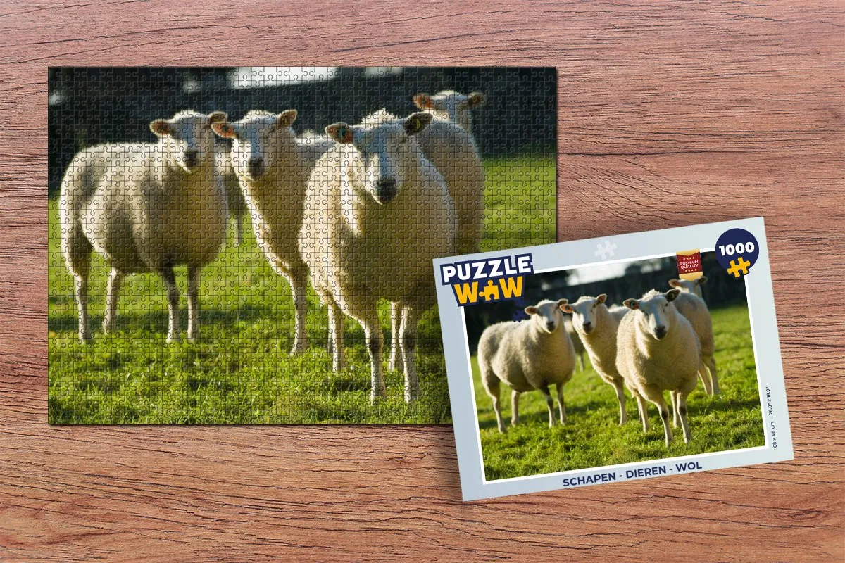PuzzleWow Wol Dieren Legpuzzel 1000 Stuks - Multicolor
