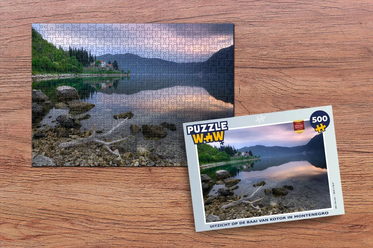 PuzzleWow Montenegro Baai Kotor Legpuzzel 500 Stuks - Multicolor