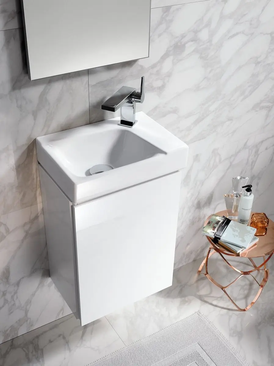 Geberit Xeno Spoelbak 40cm Wit - Kraangat Rechts - afbeelding 6 van 6