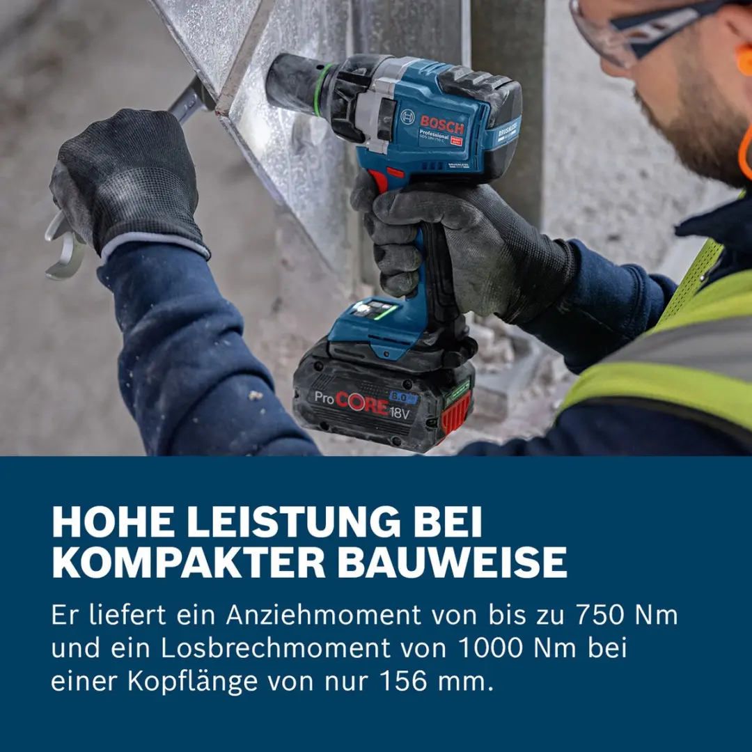 Bosch Professional GDS 18V-750 C Slagmoersleutel 750Nm - 2x 8.0Ah - afbeelding 2 van 6