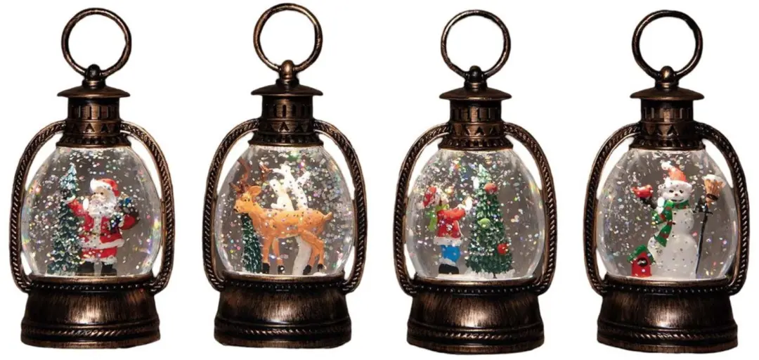Lantaarn glitterbol 13x8 cm 4 varianten Anna's Collection