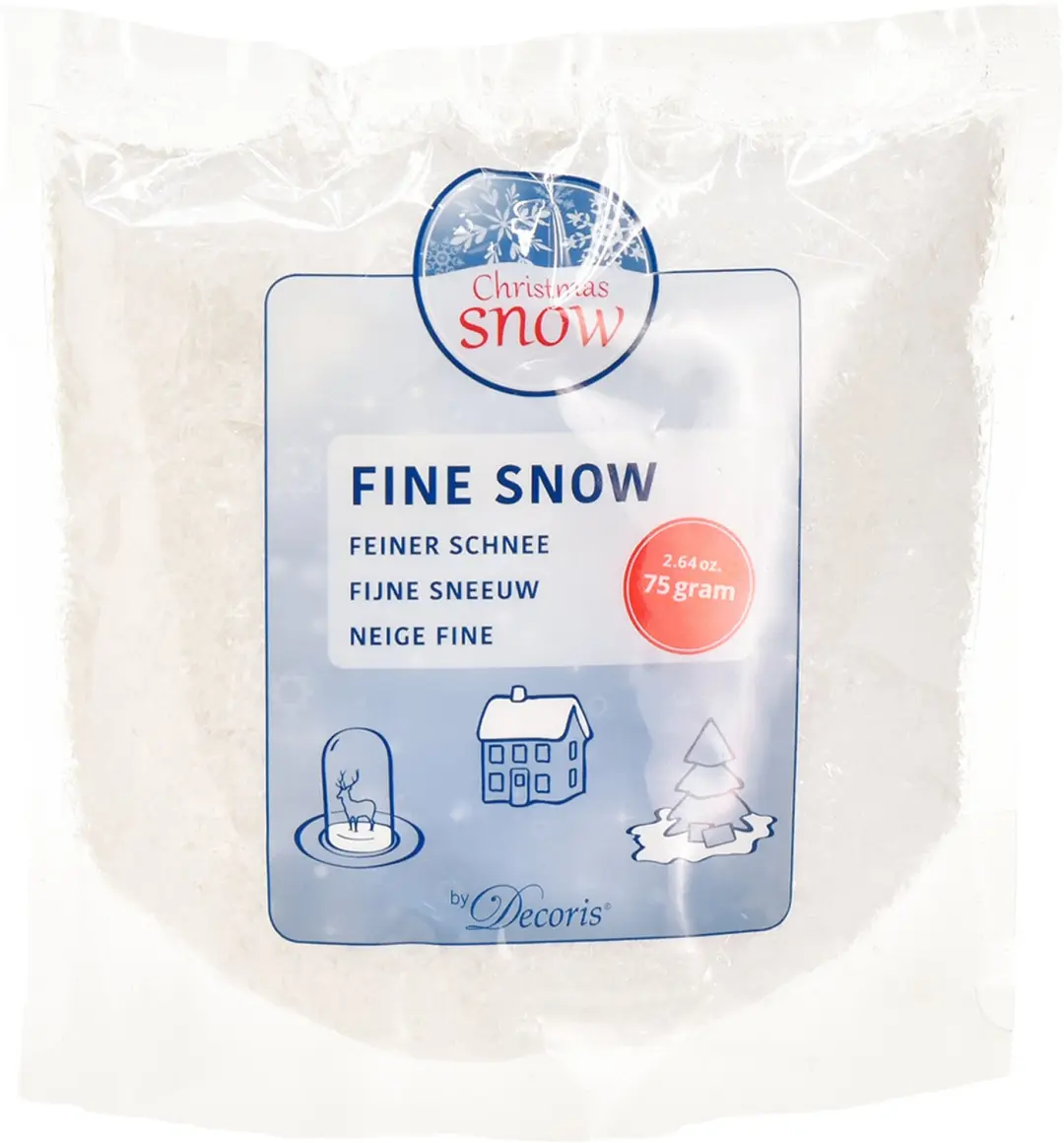 Decoratieve sneeuw gemaakt van PE kunstfijne witte sneeuw 75g