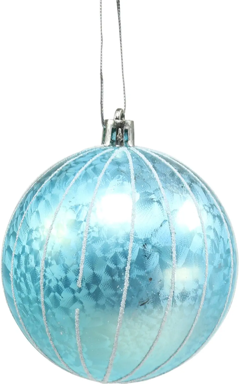 Kerstbal kunststof blauw-turkoois Ø8cm 2st