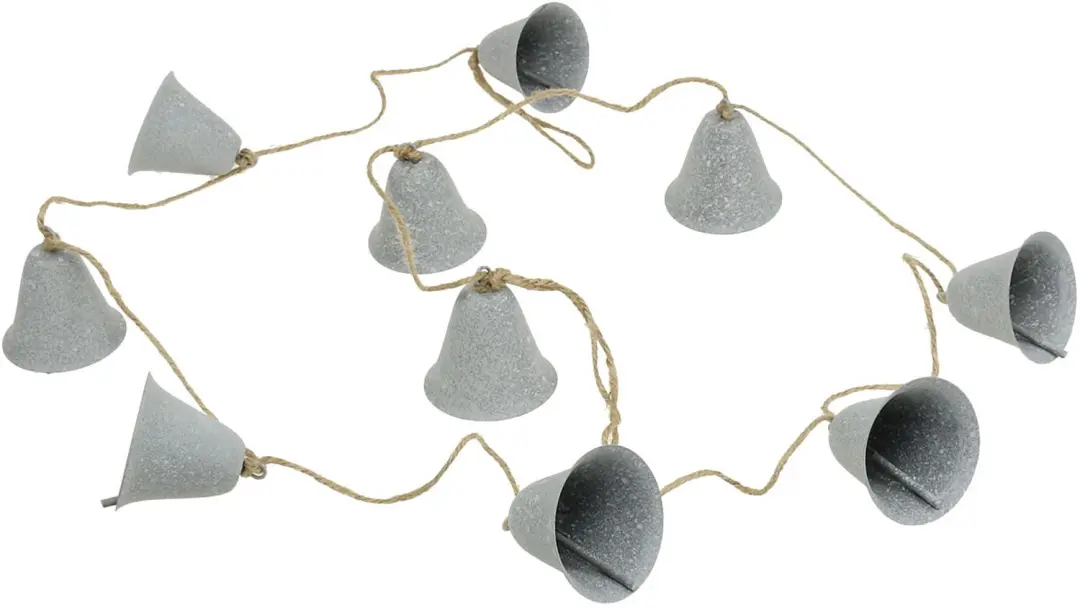 Decoratieve slinger met bellen grijs 6cm