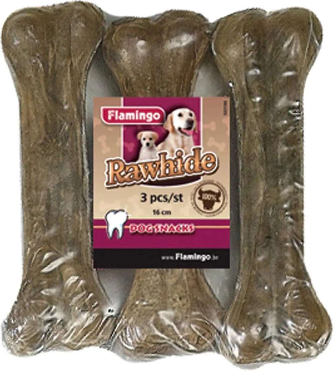 Flamingo Rawhide Hondensnack Been 300g - 3 Stuks