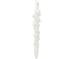 IJspegeldecoratie besneeuwde kerstboomdecoratie 14cm 4 stuks