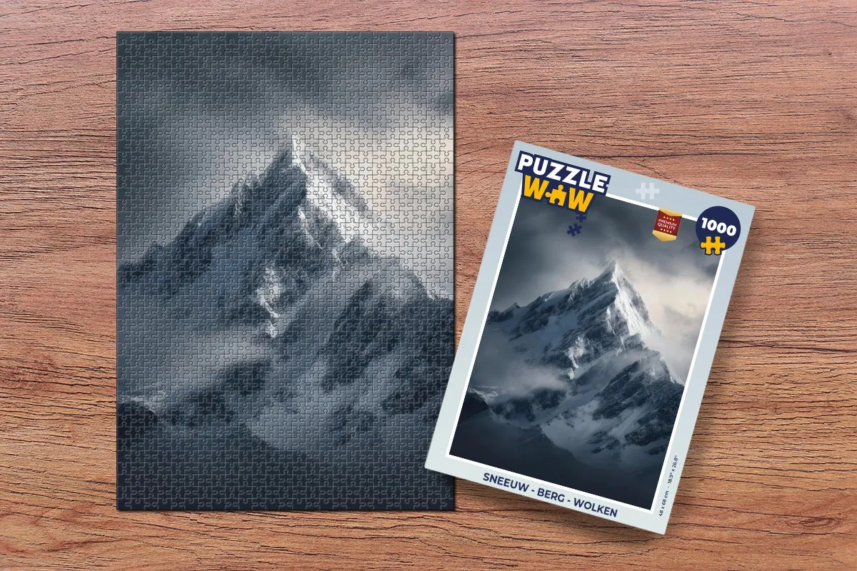 PuzzleWow Sneeuw Berg Wolken Legpuzzel 1000 Stuks
