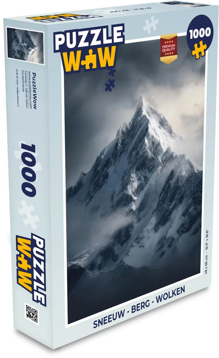 PuzzleWow Sneeuw Berg Wolken Legpuzzel 1000 Stuks