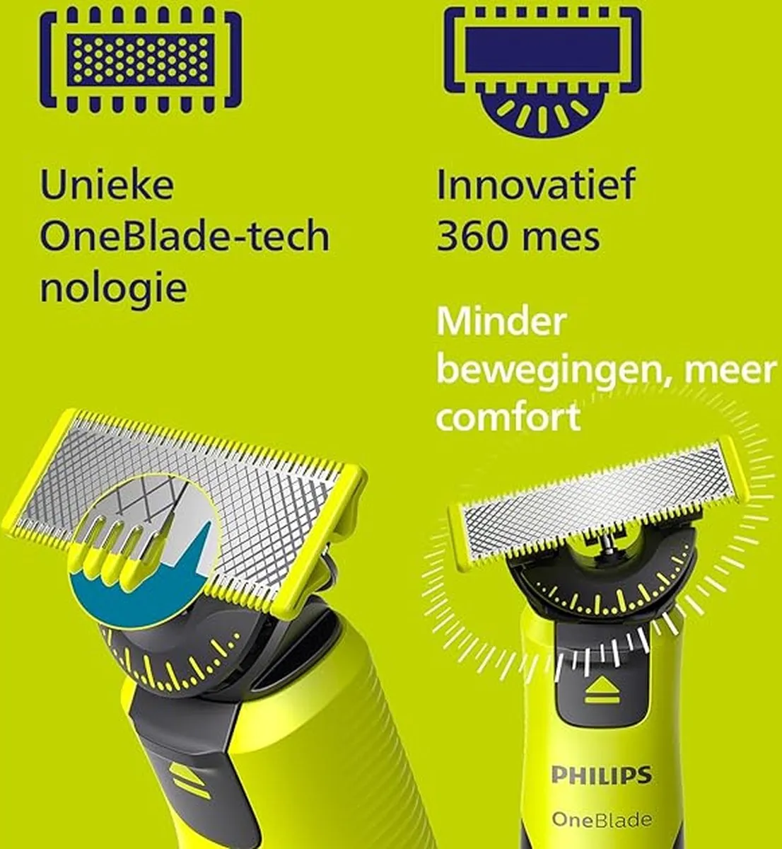 Philips OneBlade 360 QP4631/30 Gezicht & Lichaam - Grijs/Limoen