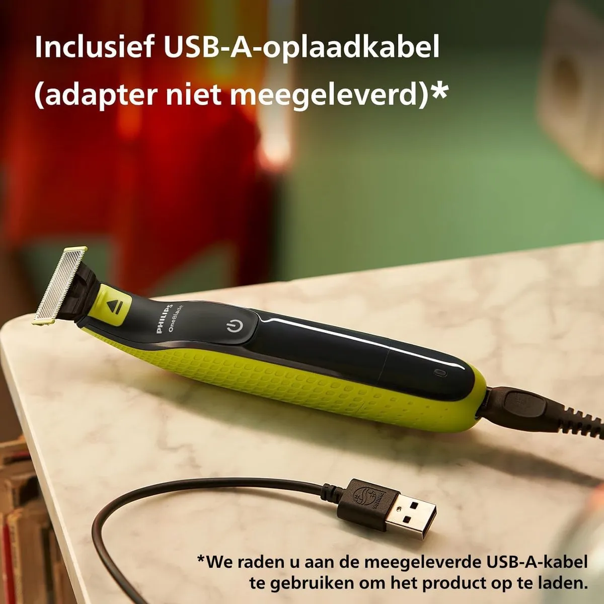 Philips OneBlade 360 QP4631/30 Gezicht & Lichaam - Grijs/Limoen - afbeelding 6 van 6