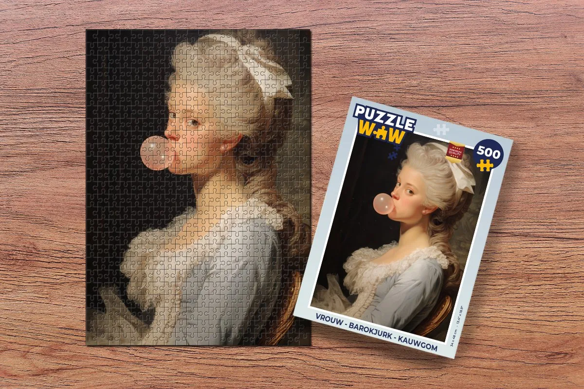 PuzzleWow Vrouw Barokjurk Kauwgom Legpuzzel 500 Stuks - MPN 8721406848424