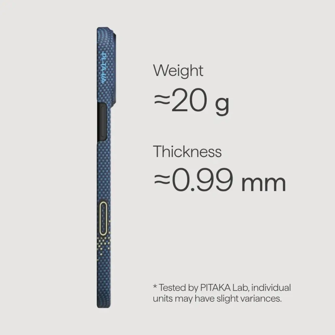 Pitaka Edge Case iPhone 17 Pro KI1705MP - Blauw - afbeelding 3 van 6