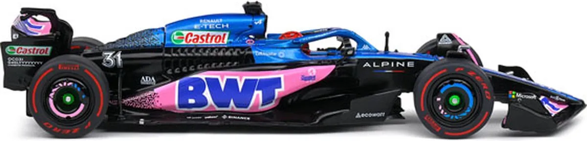 Formule 1 Alpine F1 Team A523 #31 Ocon Monaco GP 2023 - Solido 1:43 - Blauw/Zwart/Roz - afbeelding 6 van 6