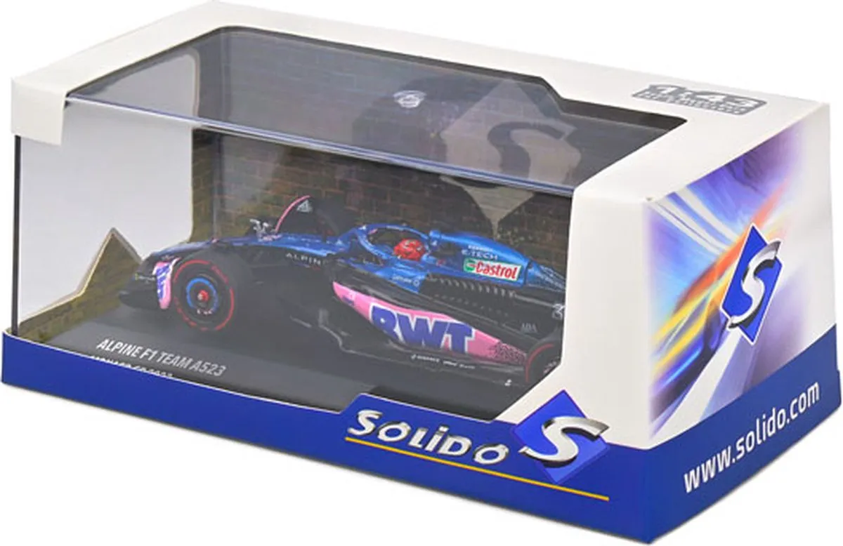 Formule 1 Alpine F1 Team A523 #31 Ocon Monaco GP 2023 - Solido 1:43 - Blauw/Zwart/Roz