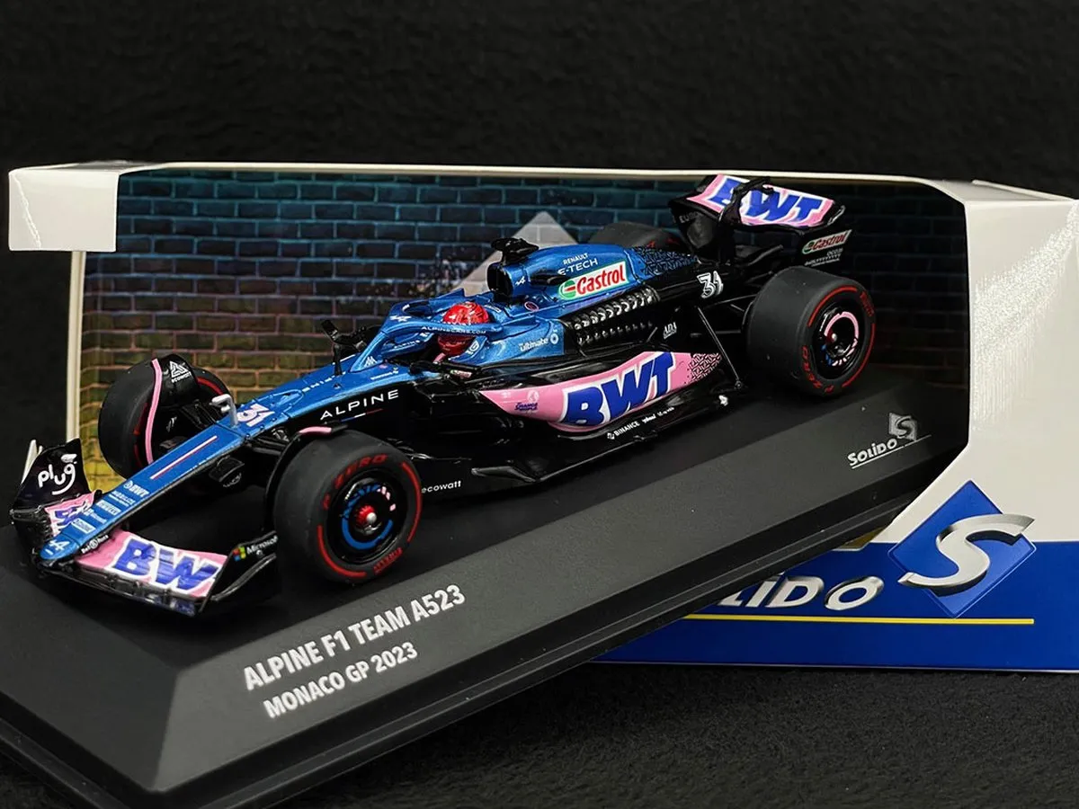 Formule 1 Alpine F1 Team A523 #31 Ocon Monaco GP 2023 - Solido 1:43 - Blauw/Zwart/Roz