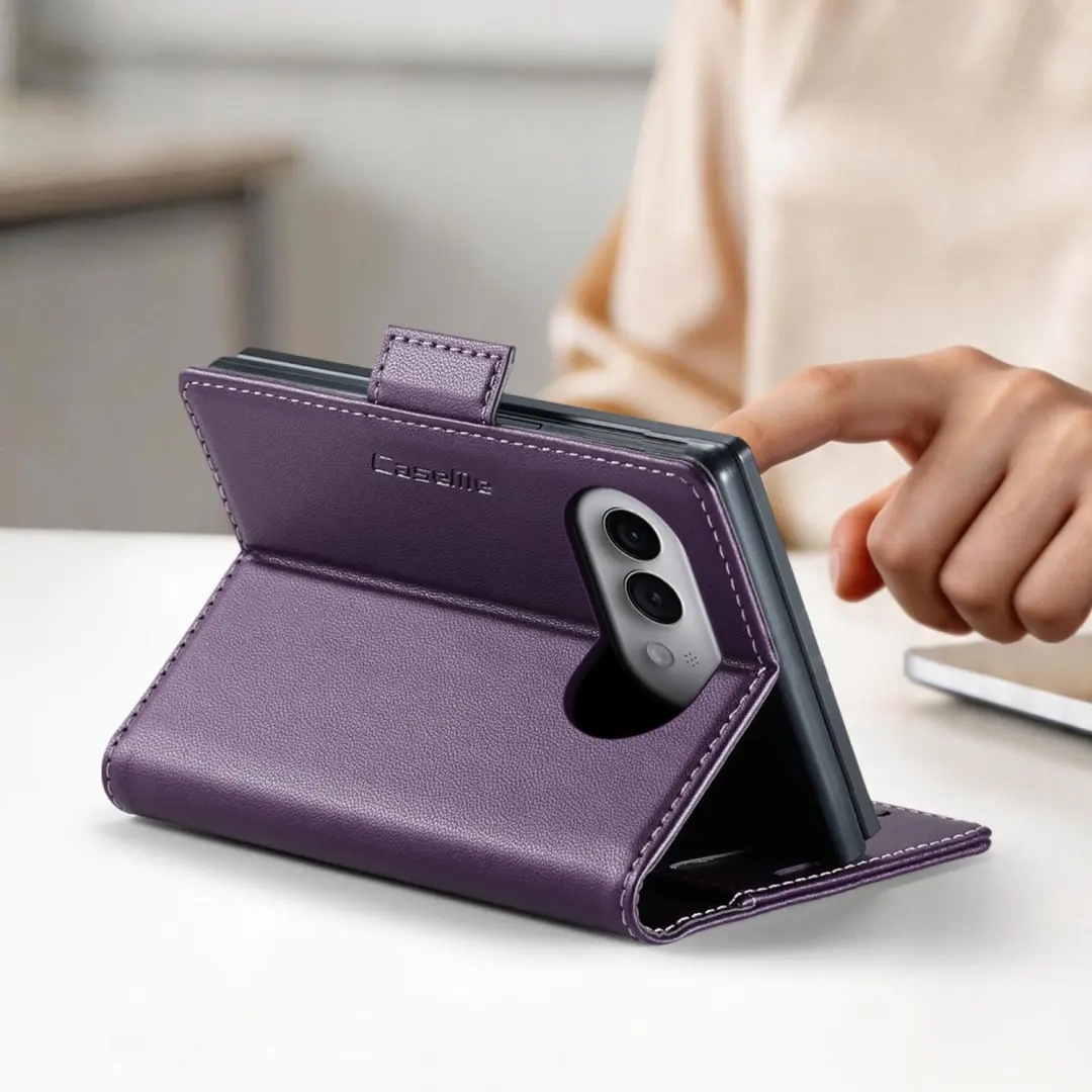 Caseme, Portemonnee Hoesje Geschikt voor Apple iPhone Duo Leerlook met Standaard