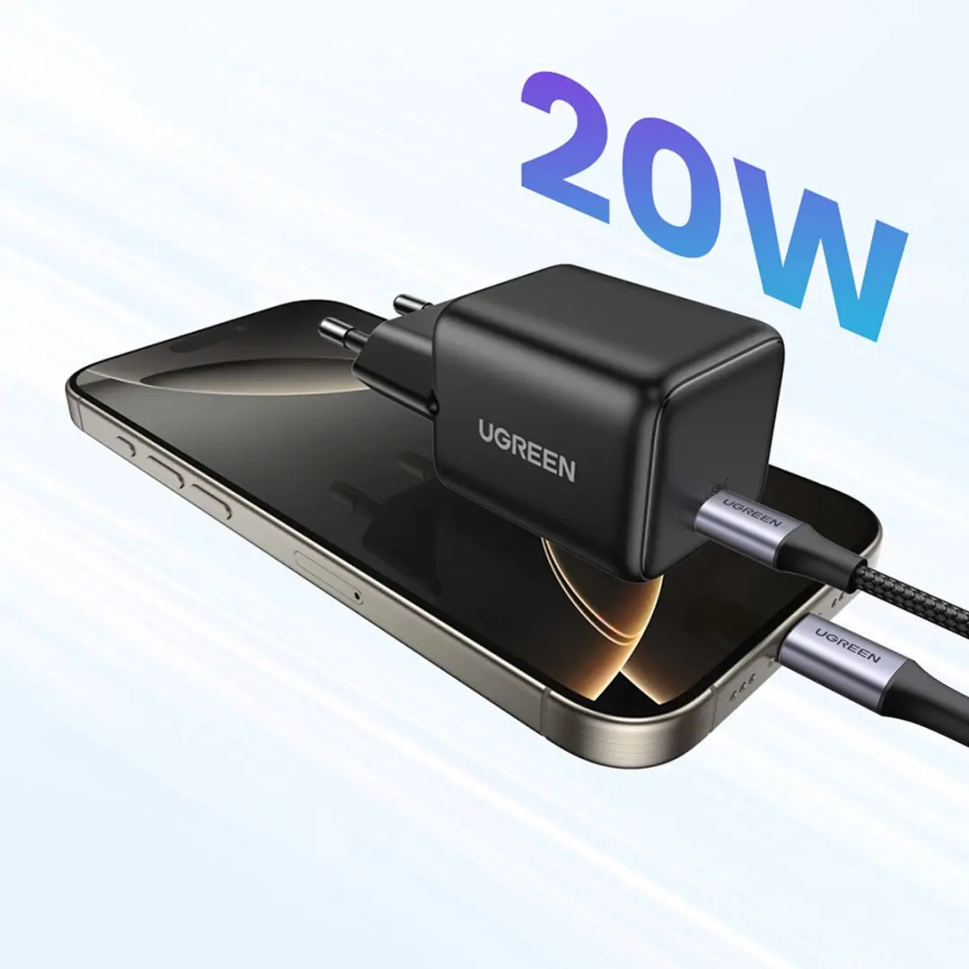 UGREEN X512 20W Gan-Wandlader - USB-C - Transparent - afbeelding 5 van 6