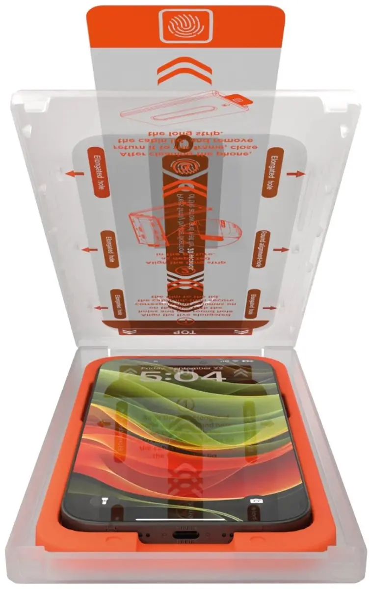 Mobile Origin Oranje Schermbeschermer iPhone 8/7/SE 2022/2020 - Transparant - afbeelding 5 van 6