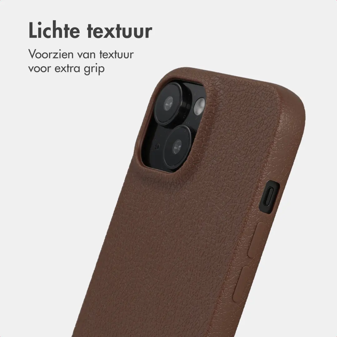 Imoshion Texture Backcover iPhone 15 - Donkerbruin - afbeelding 3 van 6