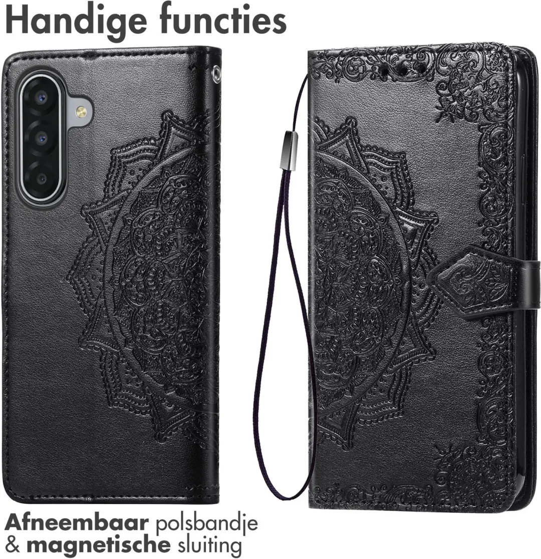imoshion Mandala Bookcase Hoesje - Samsung Galaxy A17/A18 - Zwart - afbeelding 2 van 4