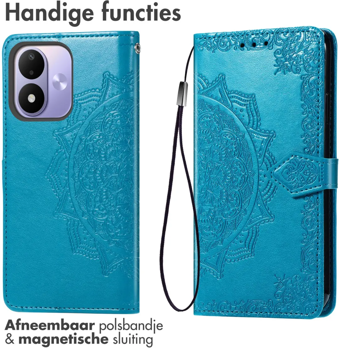 imoshion Mandala Bookcase Hoesje Xiaomi Redmi Note 17 - Turquoise - afbeelding 2 van 4