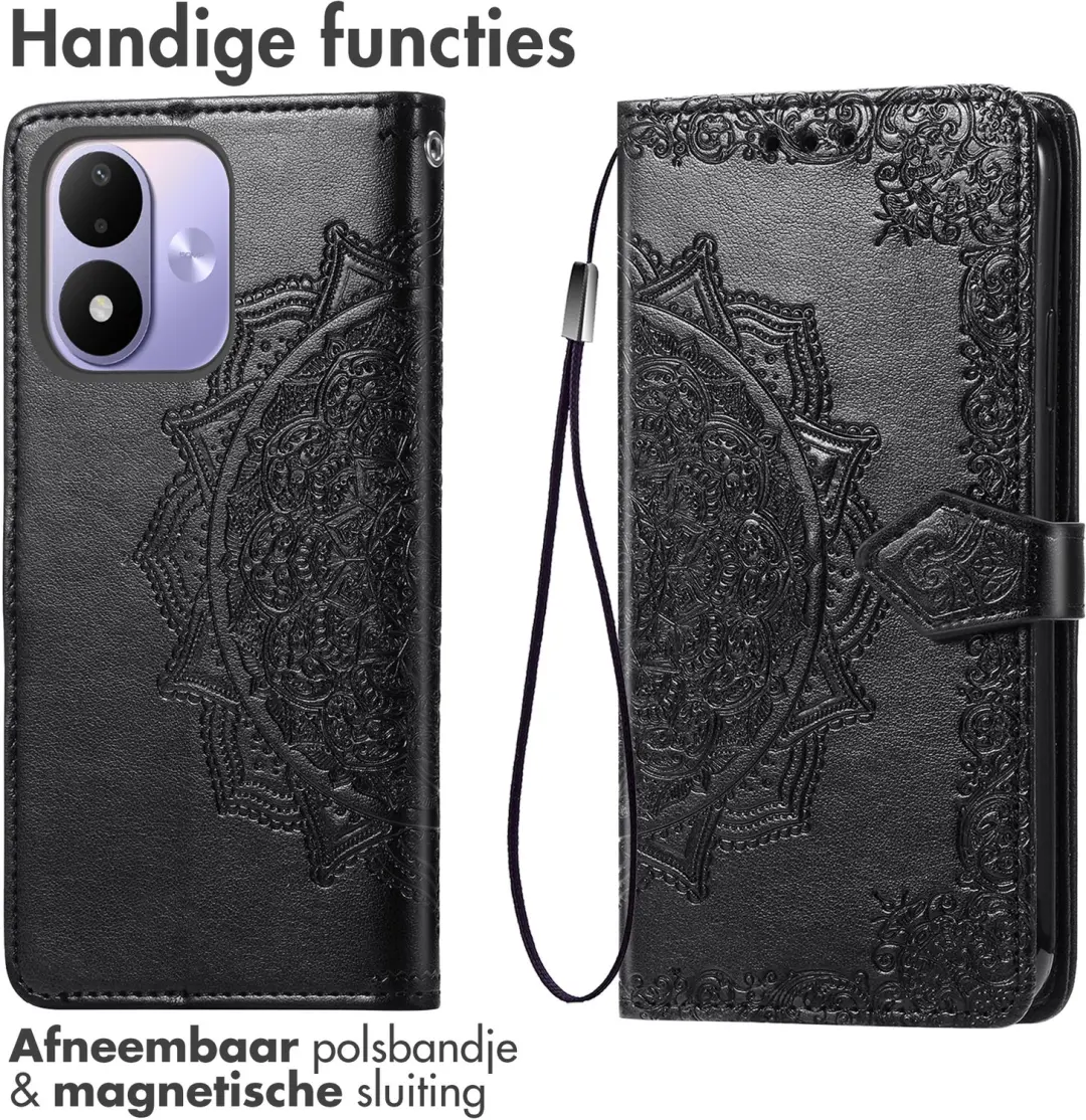 imoshion Mandala Bookcase Hoesje - Xiaomi Redmi Note 17 (5G) - Zwart - afbeelding 2 van 4