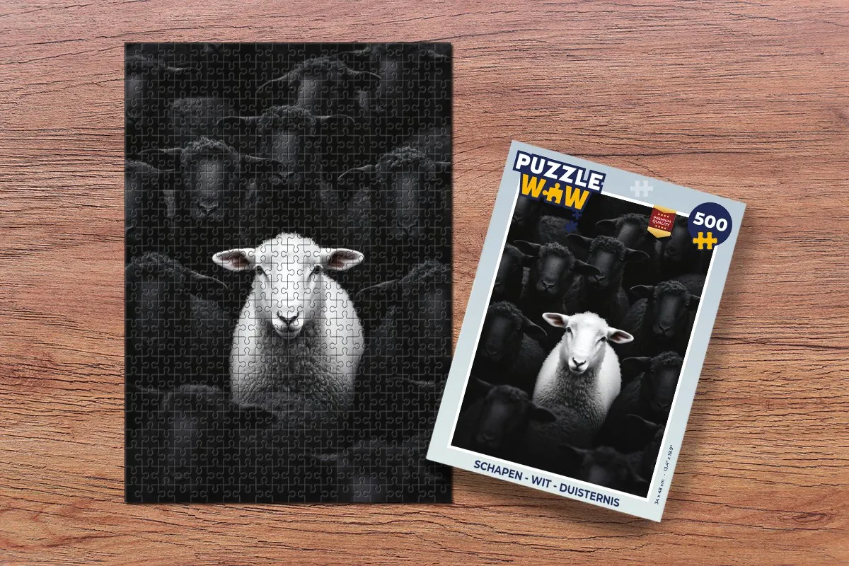 PuzzleWow Schapen Legpuzzel 500 Stuks - Wit