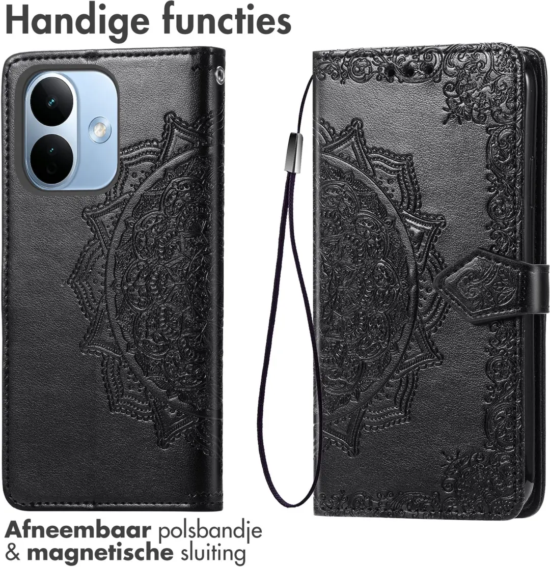 Imoshion Mandala Bookcase Hoesje Xiaomi Redmi Note 17 Pro - Zwart - afbeelding 2 van 4