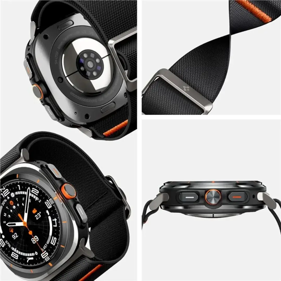 Spigen Lite Fit Bandje - Samsung Galaxy Watch Ultra 2/1 - Zwart - afbeelding 2 van 6