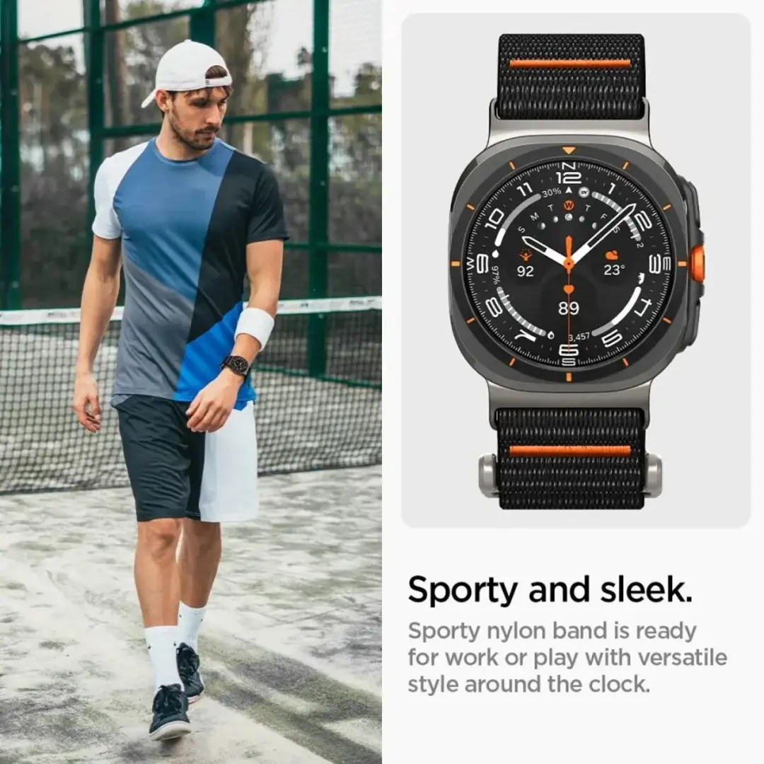 Spigen DuraPro Flex Bandje - Samsung Galaxy Watch Ultra 2/1 - Zwart - afbeelding 5 van 6