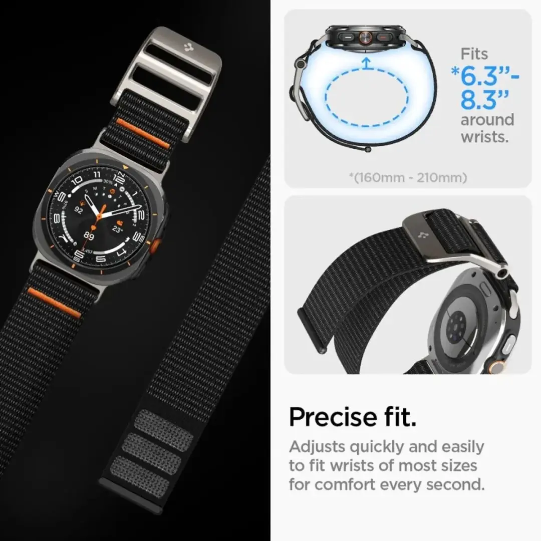 Spigen DuraPro Flex Bandje - Samsung Galaxy Watch Ultra 2/1 - Zwart - afbeelding 4 van 6