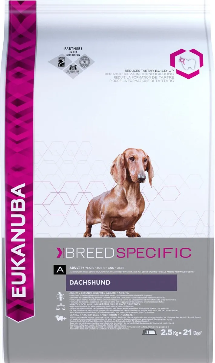 Eukanuba Dachshund/Teckel Hondenvoer - Kip 2,5 kg