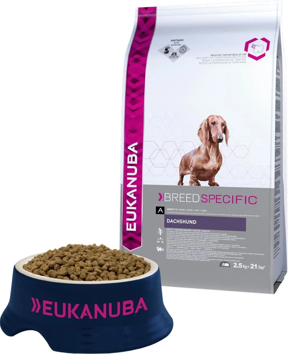 Eukanuba Dachshund/Teckel Hondenvoer - Kip 2,5 kg