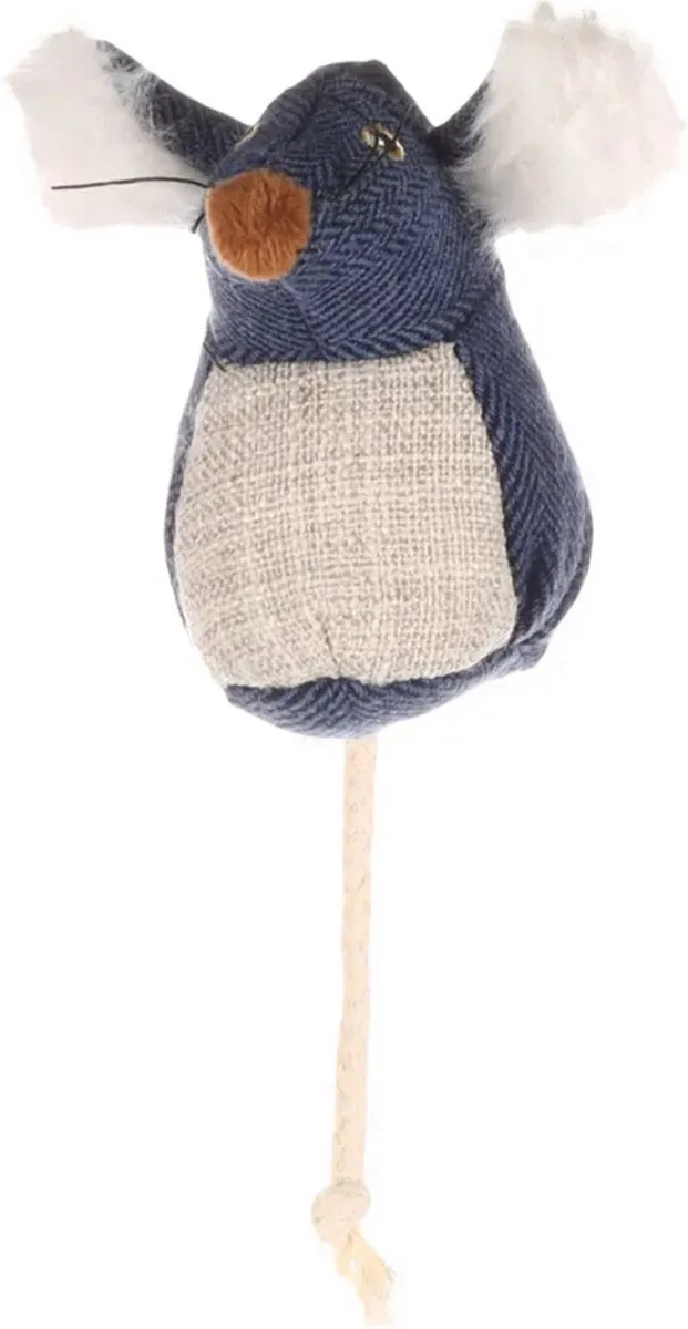 Flamingo Jeany Muis+Catnip Kattenspeelgoed - 16x8.5cm Blauw