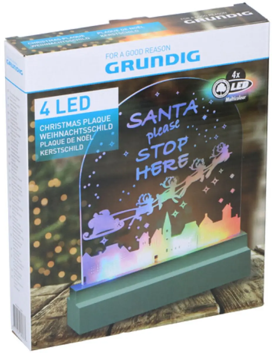 Grundig Grundig Kerstschild Led Meerkleurig