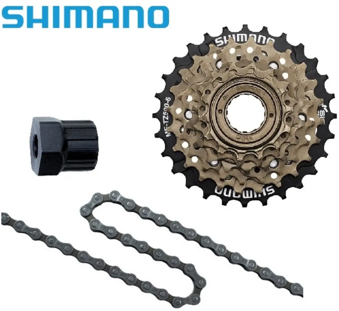 Shimano TZ500 14-28T 6speed Freewheel / Pion / Opschroef cassette + Shimano HG40