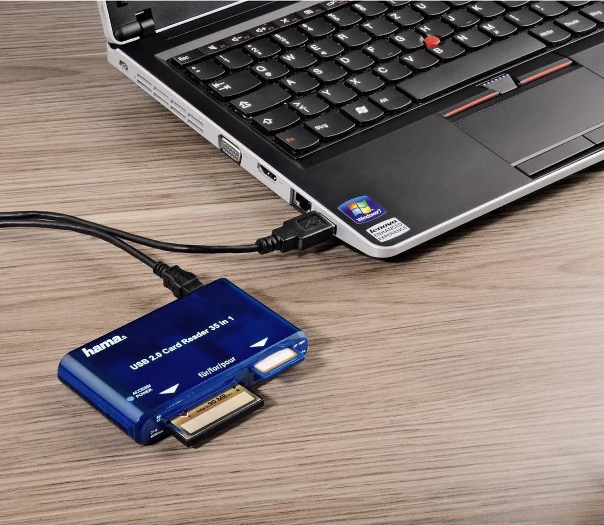 Hama 4755348 Card Reader Writer 35-in-1 USB 2.0 - Blauw