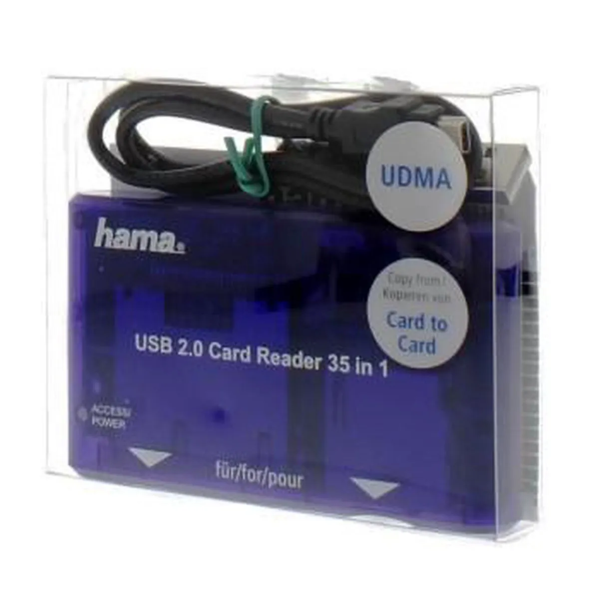 Hama 4755348 Card Reader Writer 35-in-1 USB 2.0 - Blauw